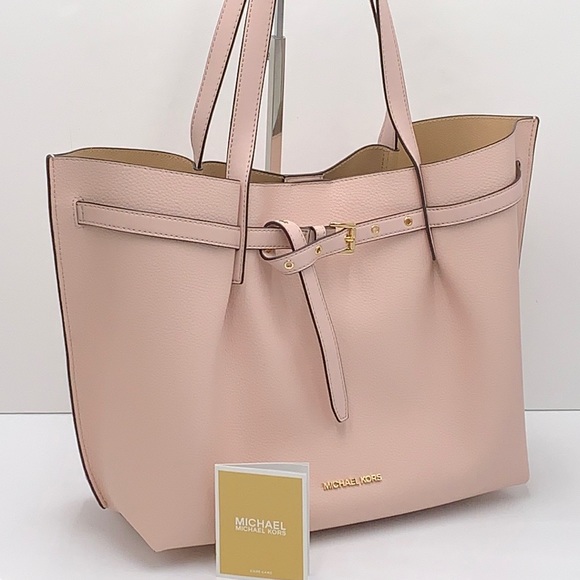 MICHAEL KORS EMILIA LARGE EAST WEST TOTE BAG POWDER BLUSH COLOR - Picture 4 of 14